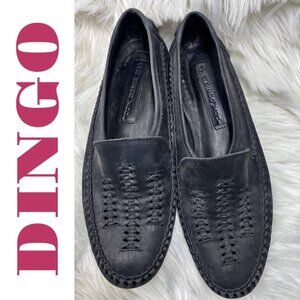 THE DINGO MOC BLACK LEATHER SLIP ON MOCCASIN LOAFER WOMEN’S SIZE 9D
